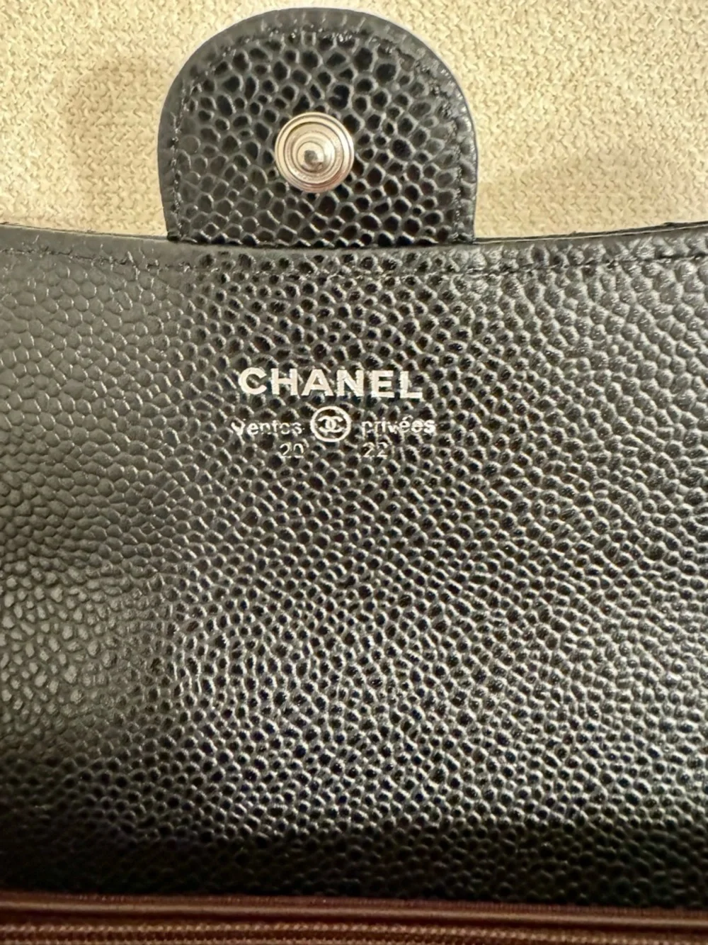 CHANEL Caviar Quilted Large Gusset Flap Wallet Black/Burgund Timeless Classic L-